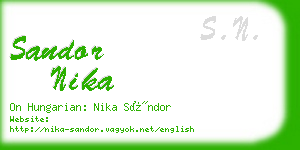 sandor nika business card